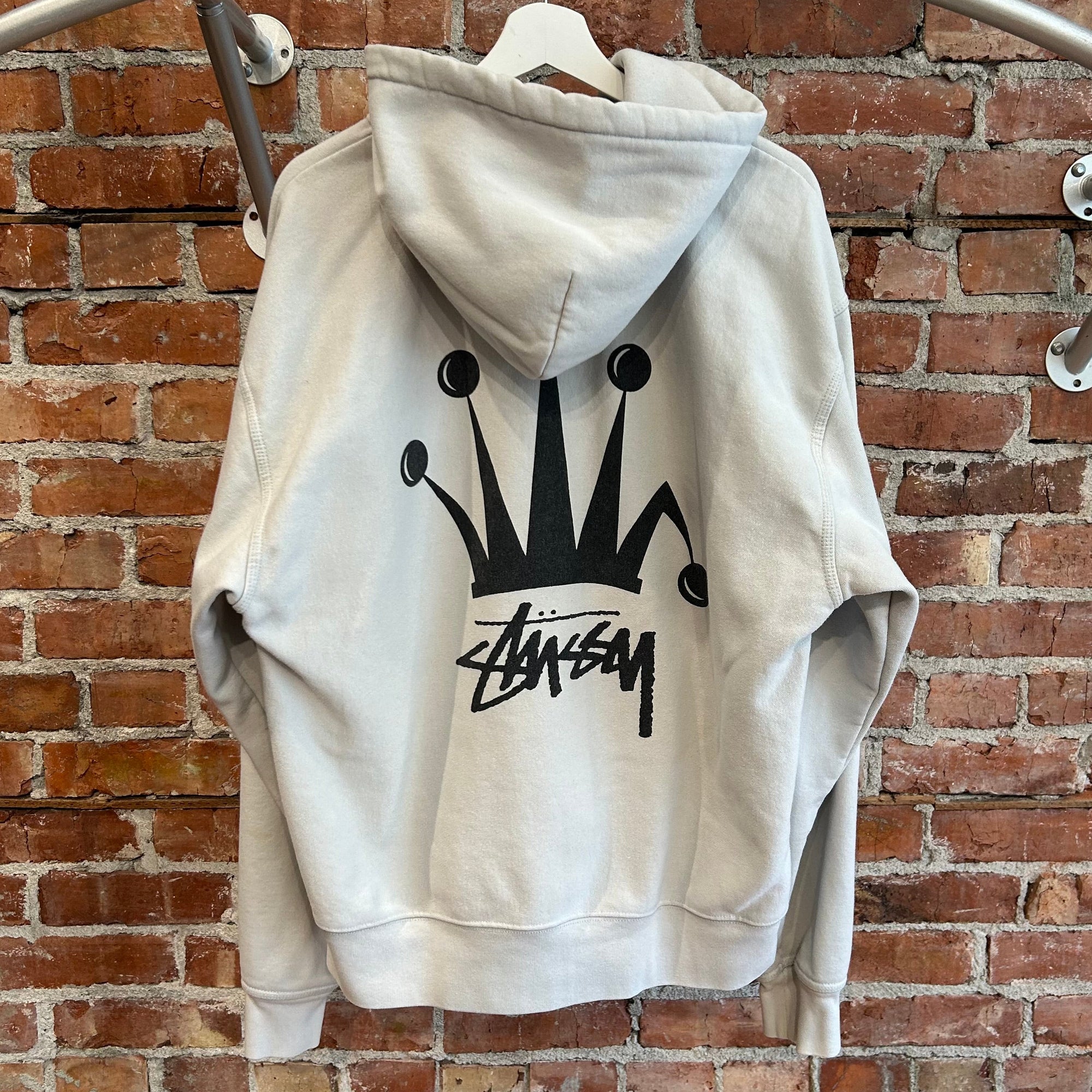 STUSSY CROWN LOGO ZIP HOODIE ‘CLOUD’