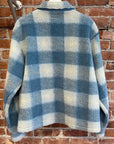 STUSSY SHERPA SHADOW PLAID ZIP JACKET ‘BLUE’