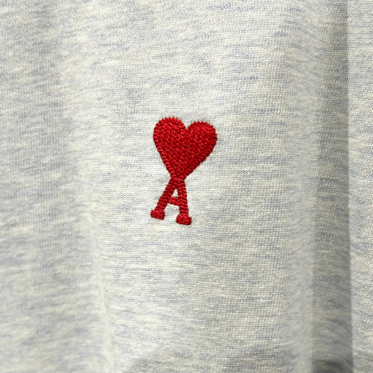 AMI PARIS HEART LOGO HEATHER TEE ‘BLUE’
