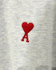 AMI PARIS HEART LOGO HEATHER TEE ‘BLUE’