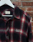 NUMBER (N)INE SHADOW PLAID CLOAK FLANNEL ‘RED’