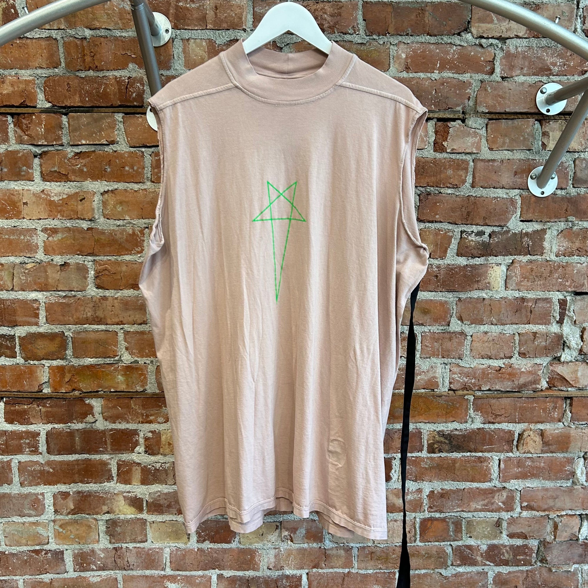 RICK OWENS DRKSDHW PENTAGRAM MUSCLE TANK ‘FADED PINK’