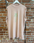 RICK OWENS DRKSDHW PENTAGRAM MUSCLE TANK ‘FADED PINK’
