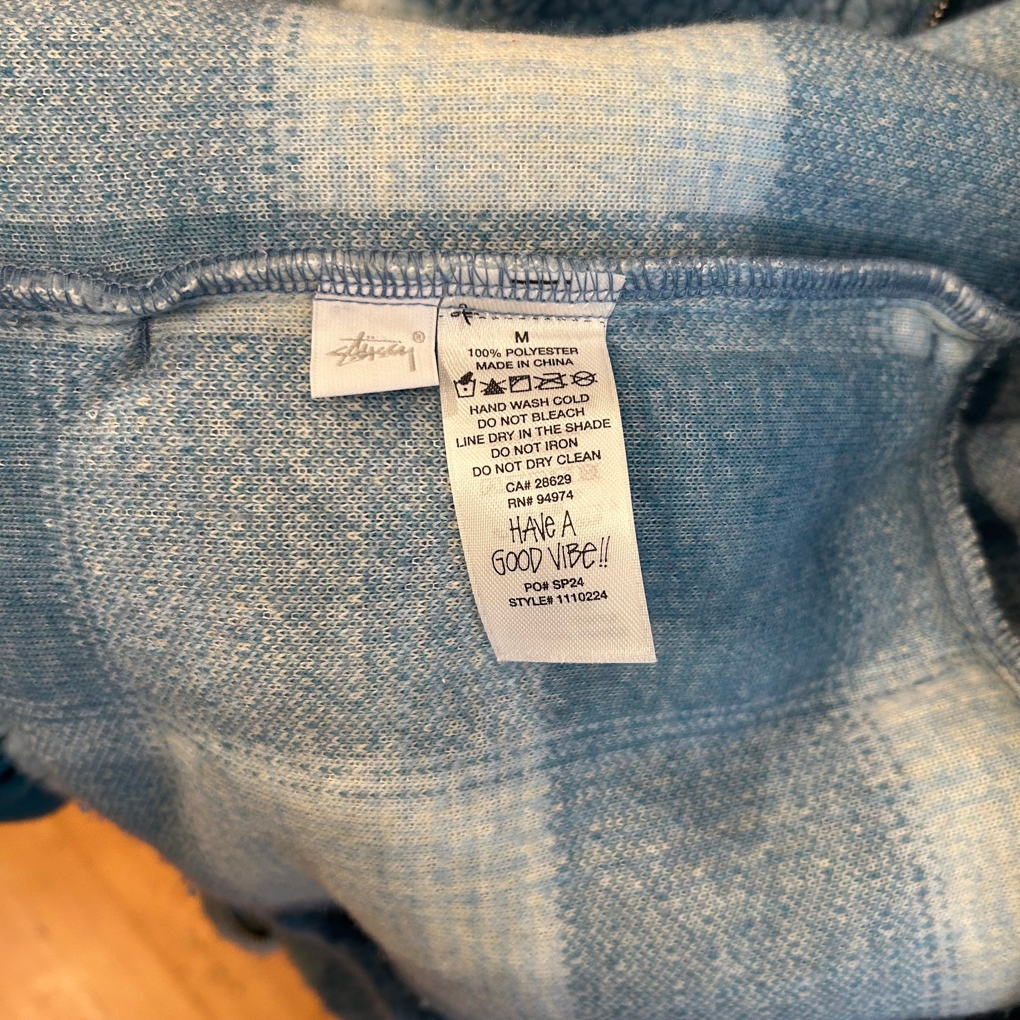 STUSSY SHERPA SHADOW PLAID ZIP JACKET ‘BLUE’