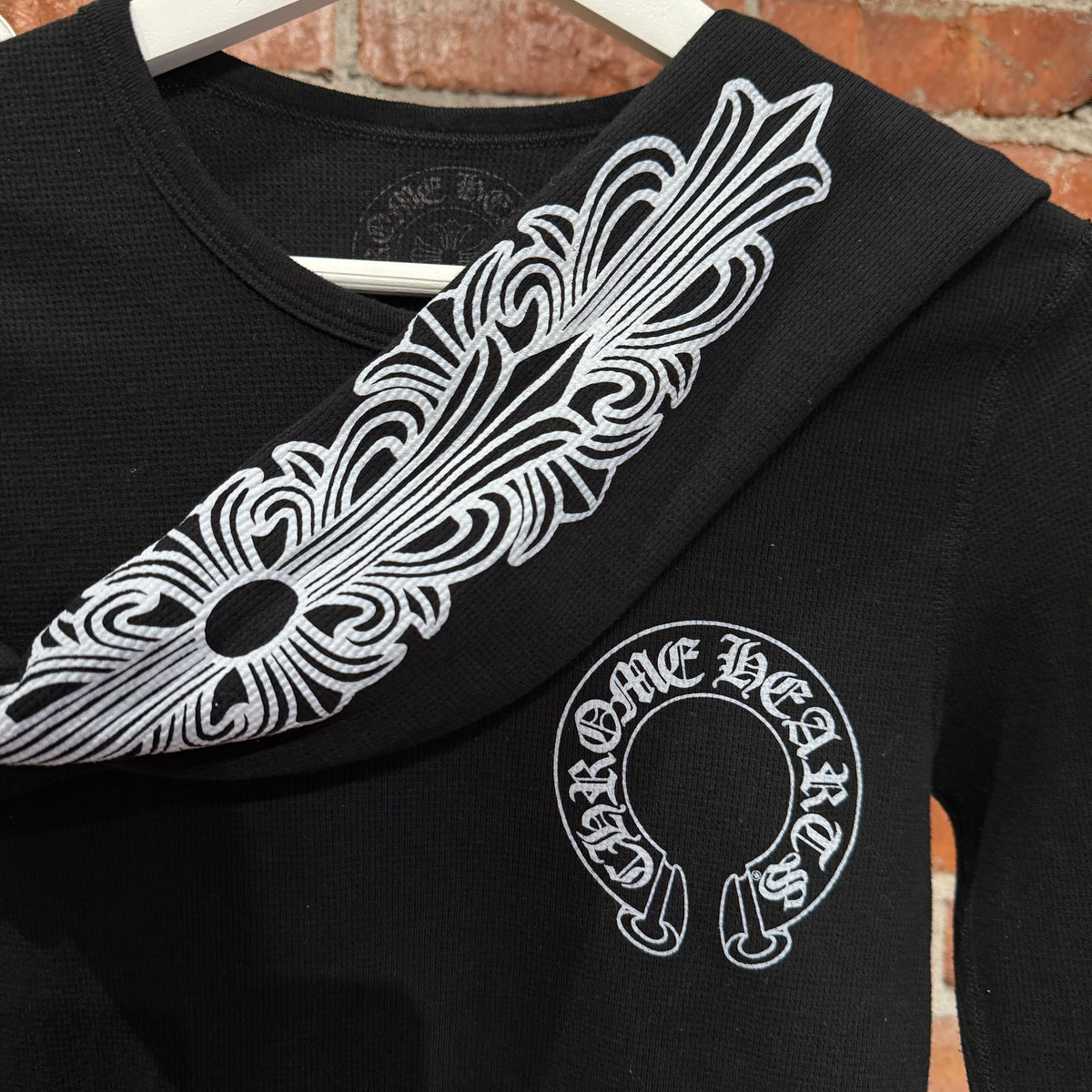 CHROME HEARTS HORSESHOE FLORAL THERMAL LONG SLEEVE ‘BLACK’