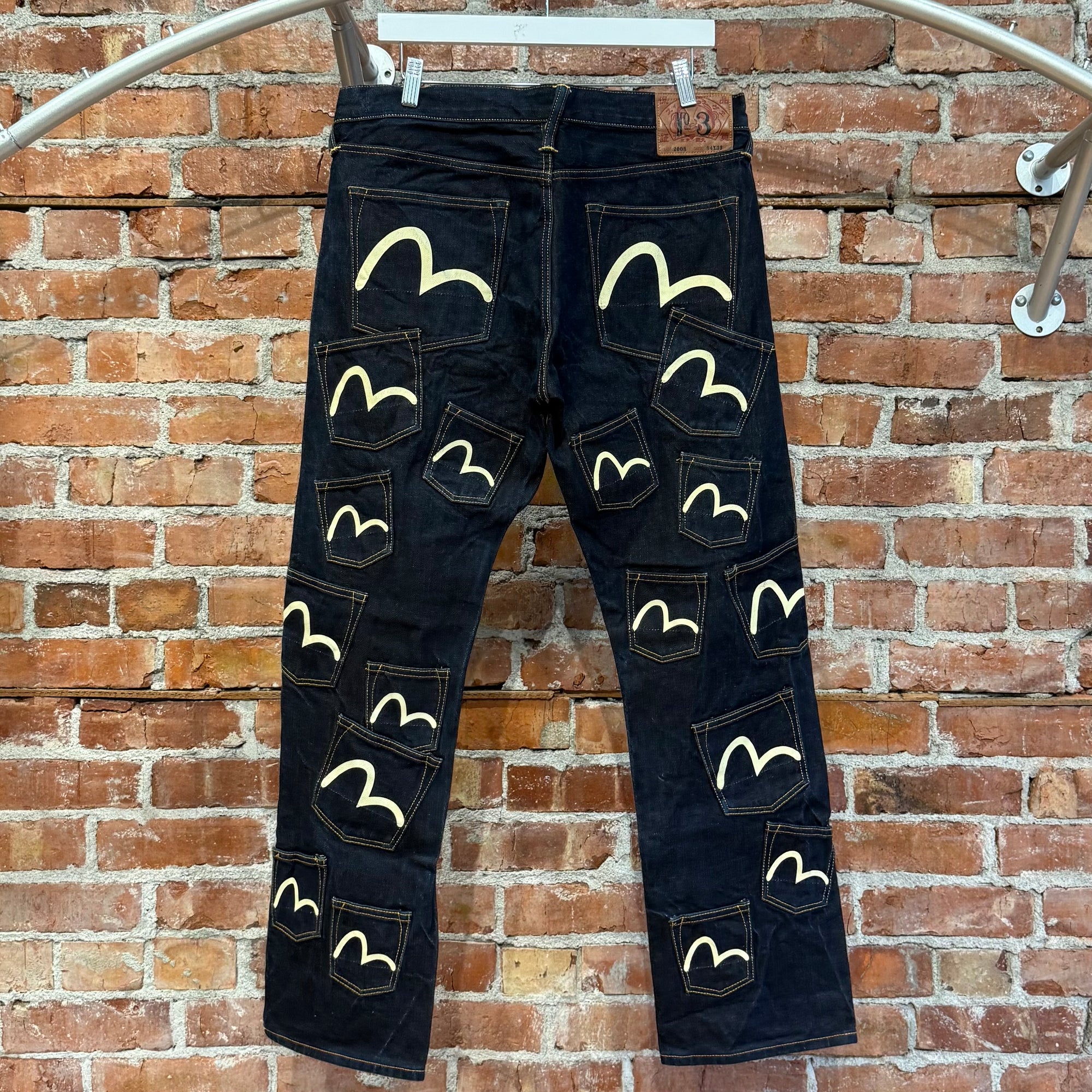 EVISU LOT 2008 MULTIPOCKET DENIM 'INIDGO/IVORY'