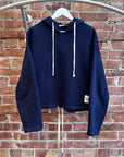 JIL SANDER LOGO PATCH DRAWSTRING HOODIE ‘INDIGO’