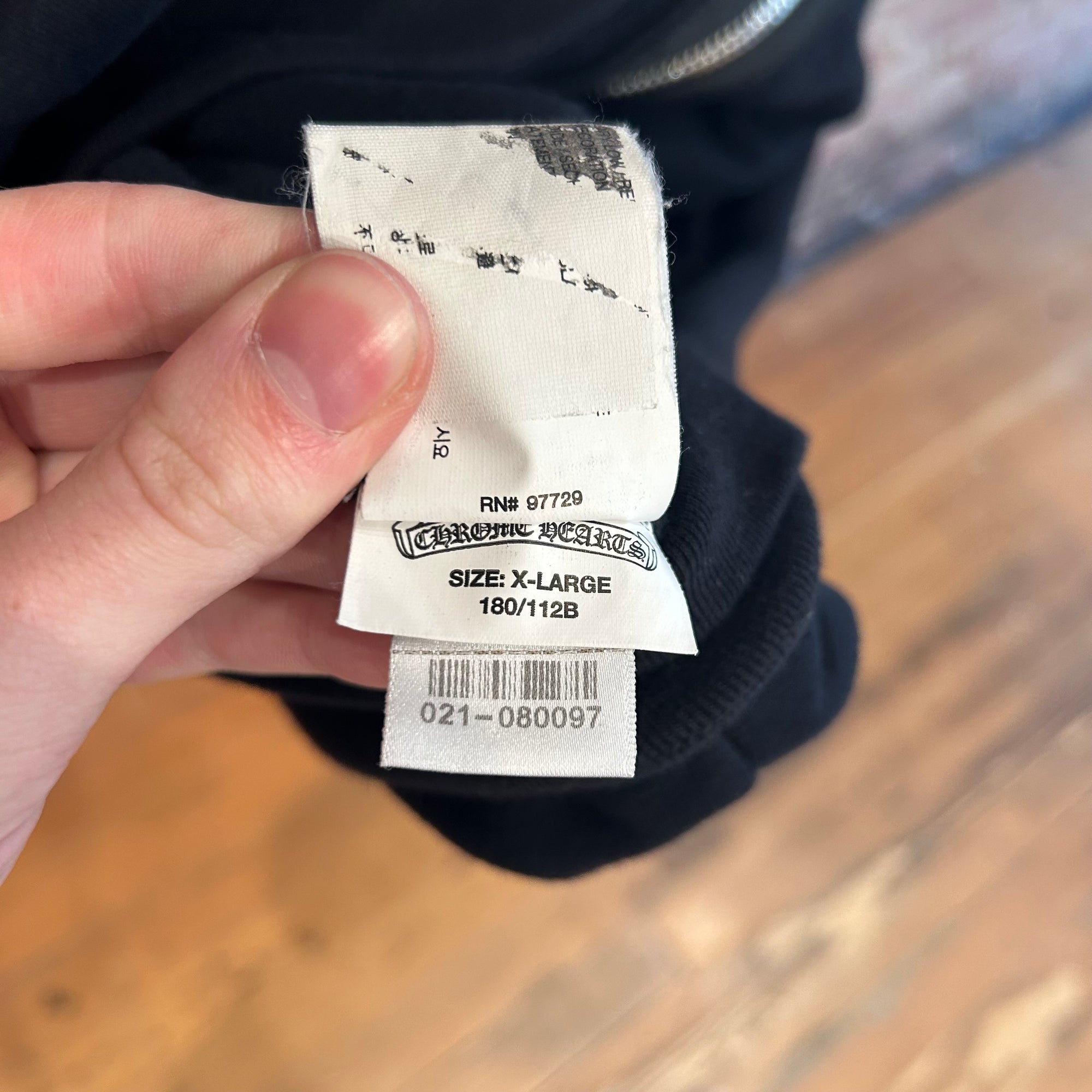 CHROME HEARTS SCROLL BANNER THERMAL ZIP HOODIE ‘BLACK’