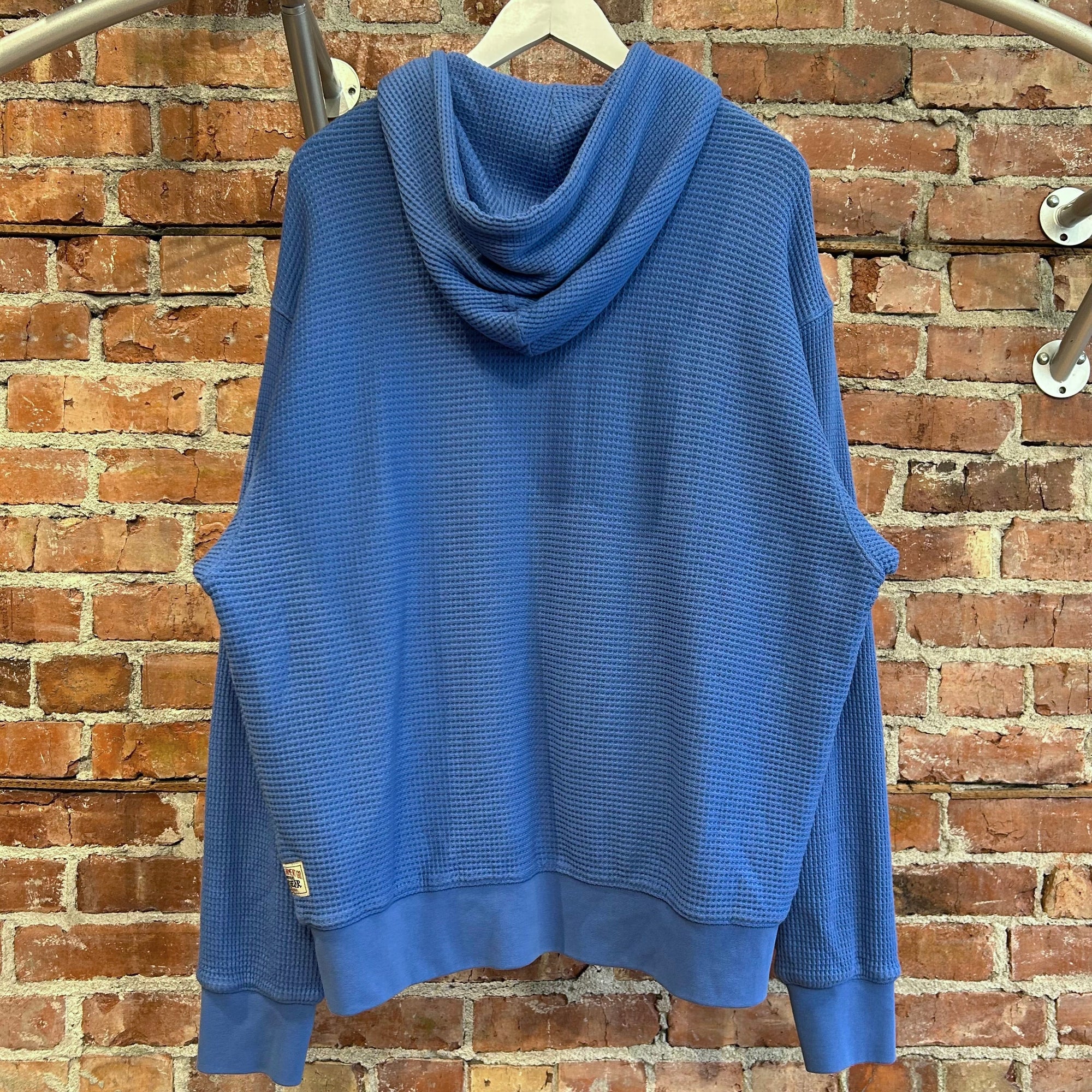 STUSSY DOUBLE LAYER WAFFLE ZIP HOODIE ‘BLUE’