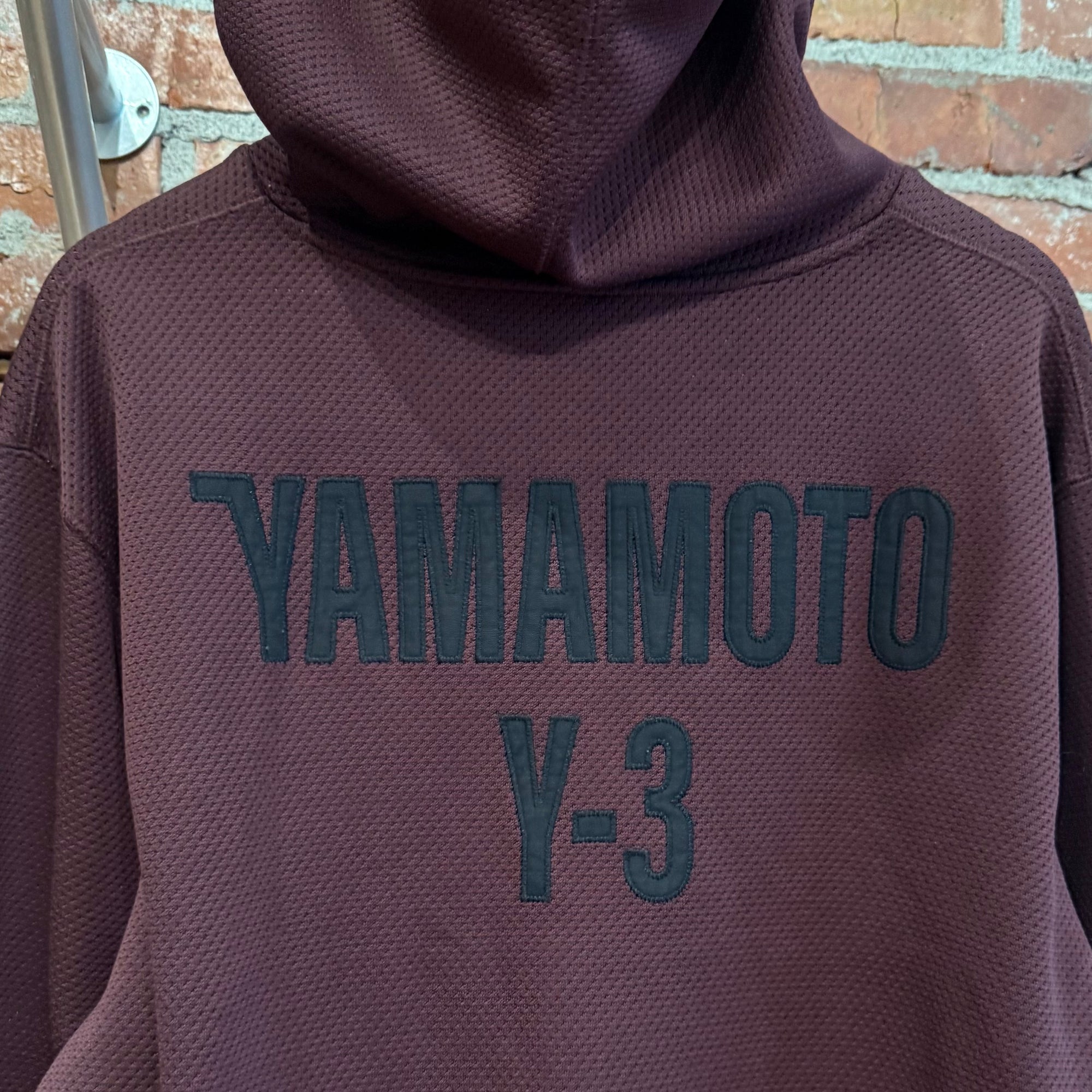 YOHJI YAMAMOTO Y-3 MESH KNIT HOODIE ‘WINE’