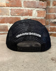 CHROME HEARTS TRIPLE PONY HAIR CROSS PATCH TRUCKER ‘BLACK’