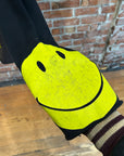 KAPITAL RECONSTRUCTED PATCHWORK SMILEY HOODIE ‘BLACK/YELLOW’