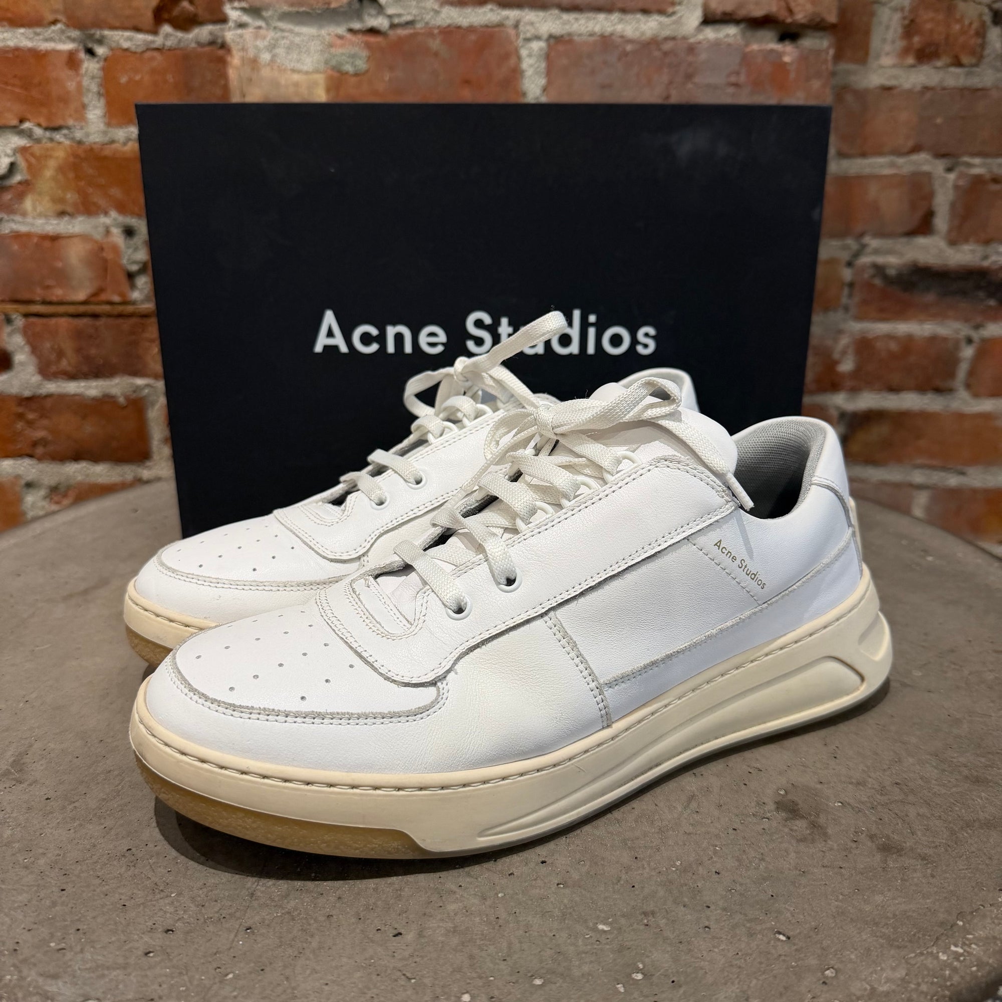 ACNE STUDIOS FACE LOGO LACE SNEAKERS ‘WHITE’