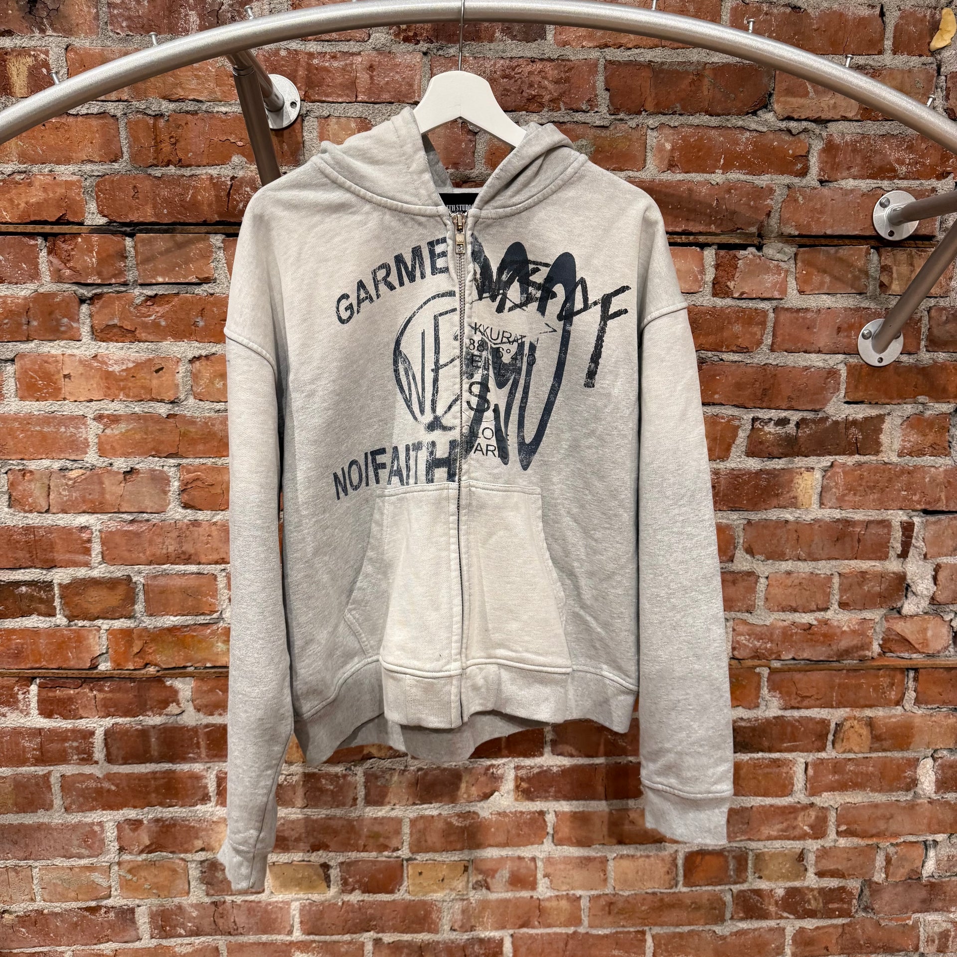 NO FAITH STUDIOS OVERDIED ZIP UP HOODIE 