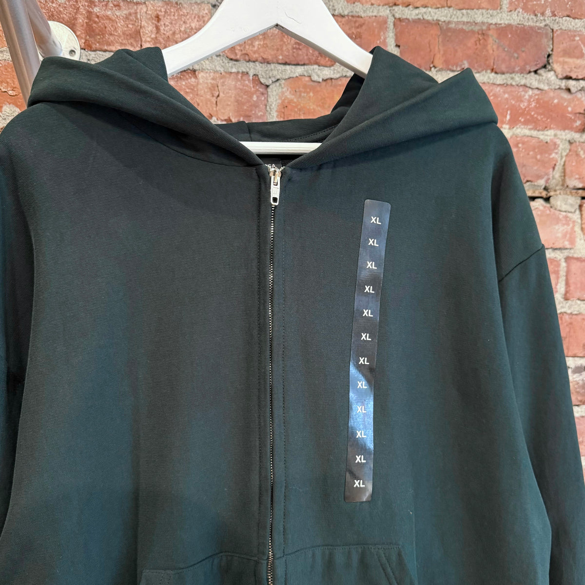 BALENCIAGA FW22 SAMPLE SIZE STICKER ZIP HOODIE ‘DARK GREEN’