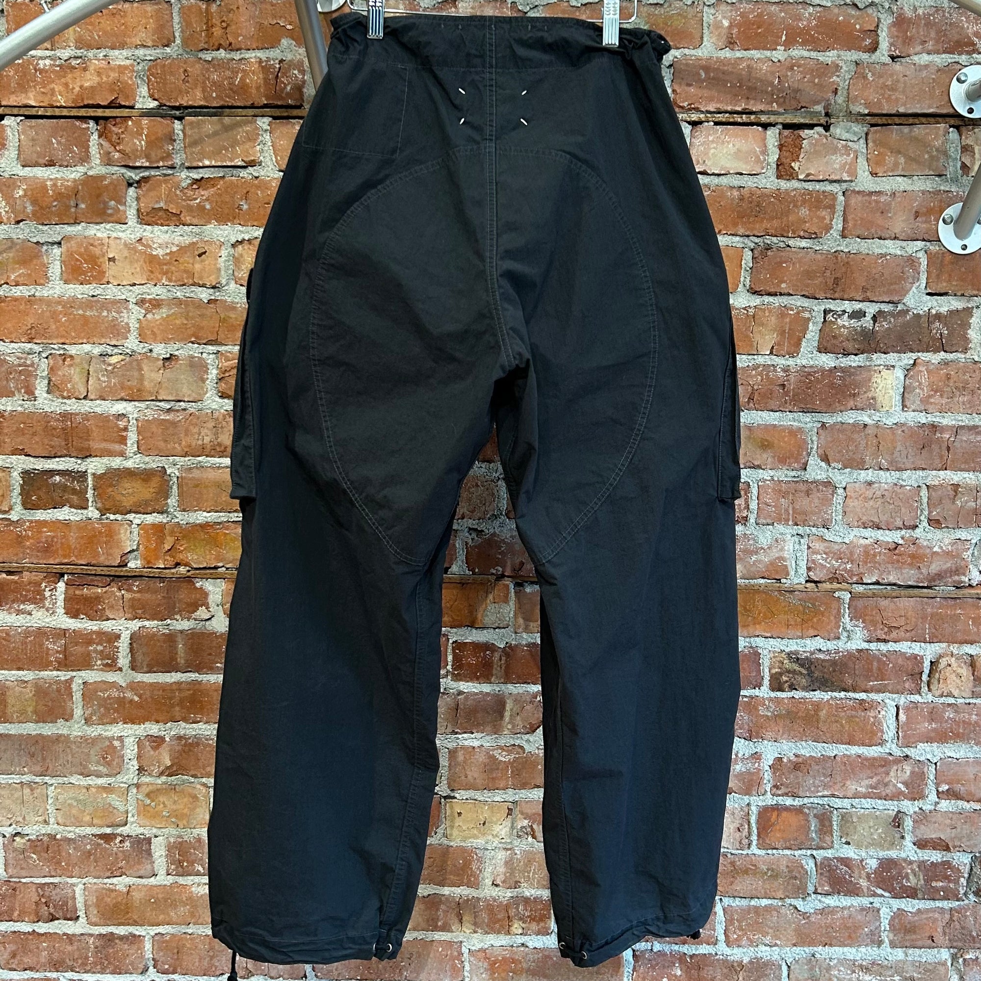 MAISON MARGIELA SS26 TAFFETA DRAWSTRING CARGO PANTS ‘BLACK’