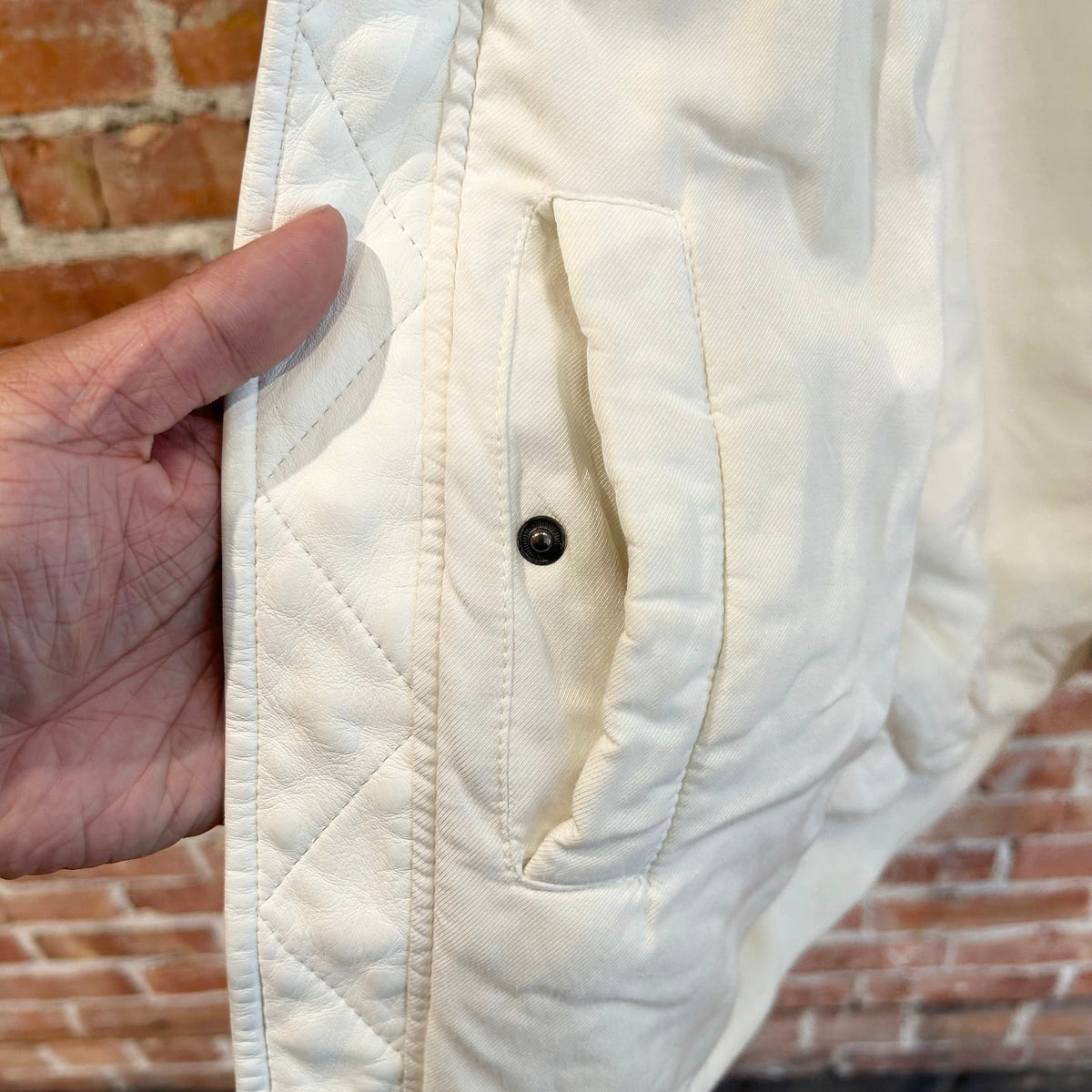 RAF SIMONS SS23 LEATHER SMALL BOMBER JACKET ‘WHITE’