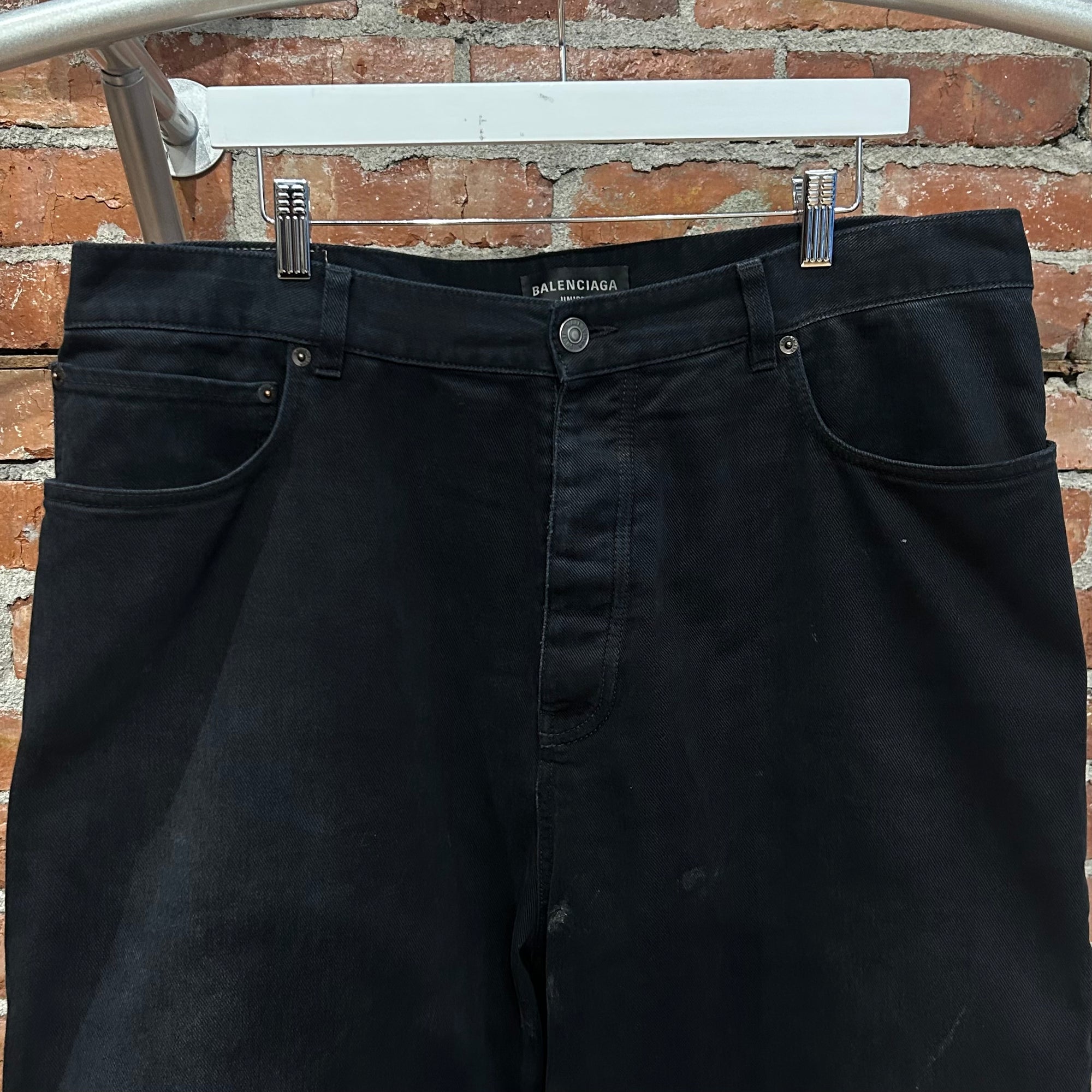 BALENCIAGA SS23 BAGGY SIZE STICKER DENIM ‘BLACK’