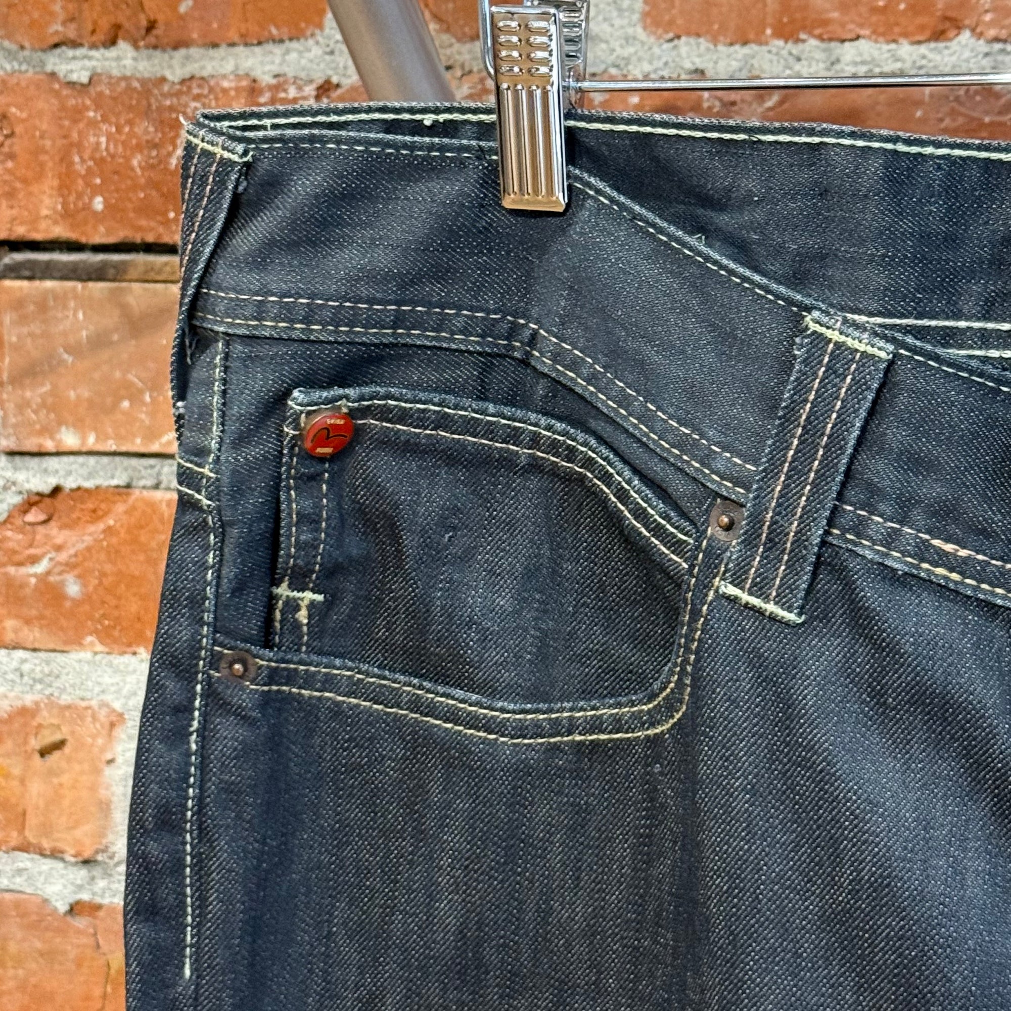 EVISU X PUMA BUCKLE-BACK STRAIGHT DENIM ‘INDIGO/MINT’