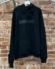 BALENCIAGA FW21 DESTROYED DUAL-LAYER HOODIE ‘BLACK’