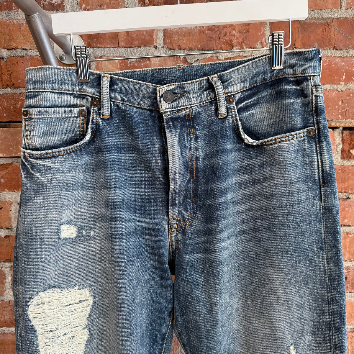 ACNE STUDIOS 1996 MID TORN DENIM ‘BLUE’