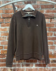 BURBERRY MOCK NECK QUARTER ZIP SWEATER ‘BROWN’