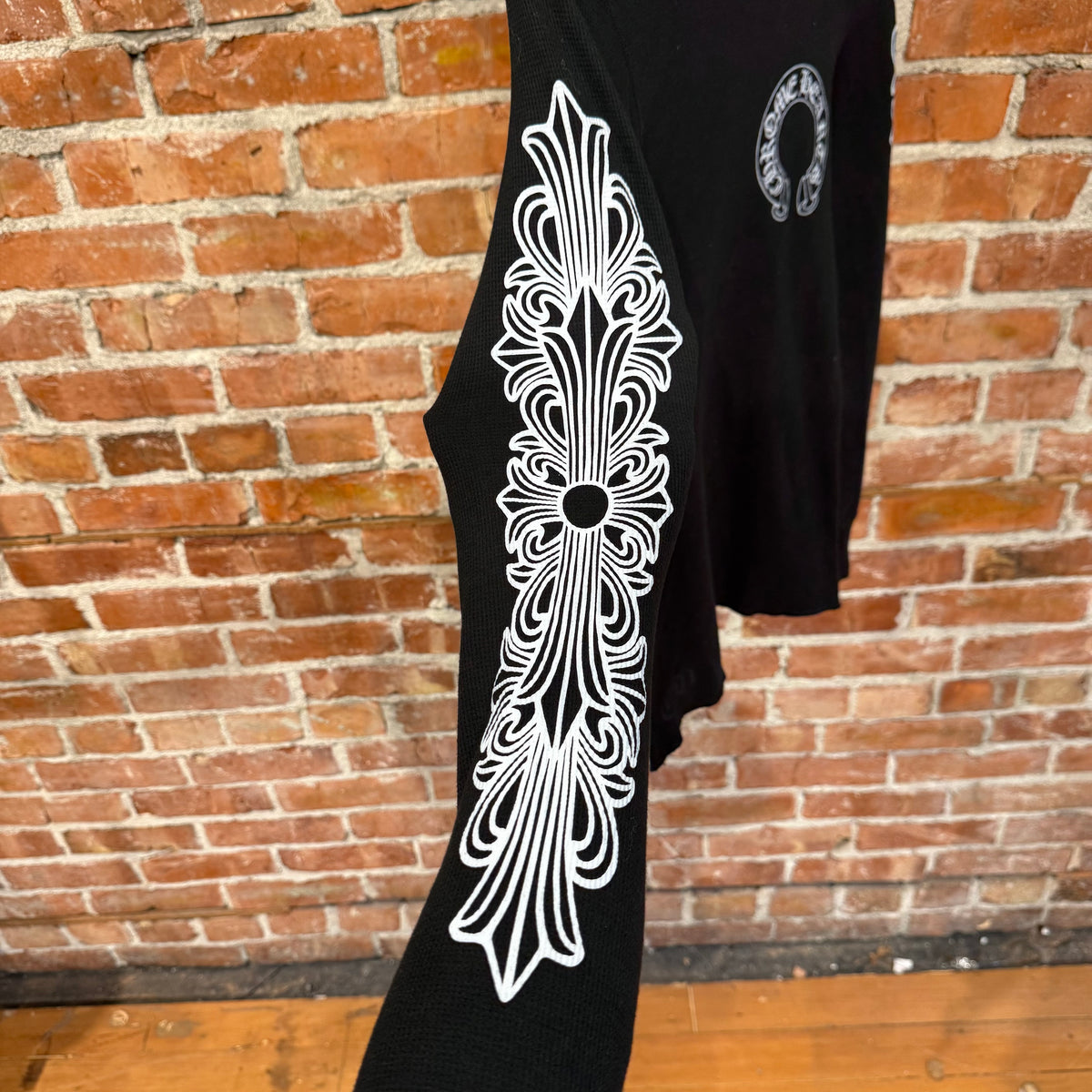 CHROME HEARTS HORSESHOE FLORAL THERMAL LONG SLEEVE ‘BLACK’