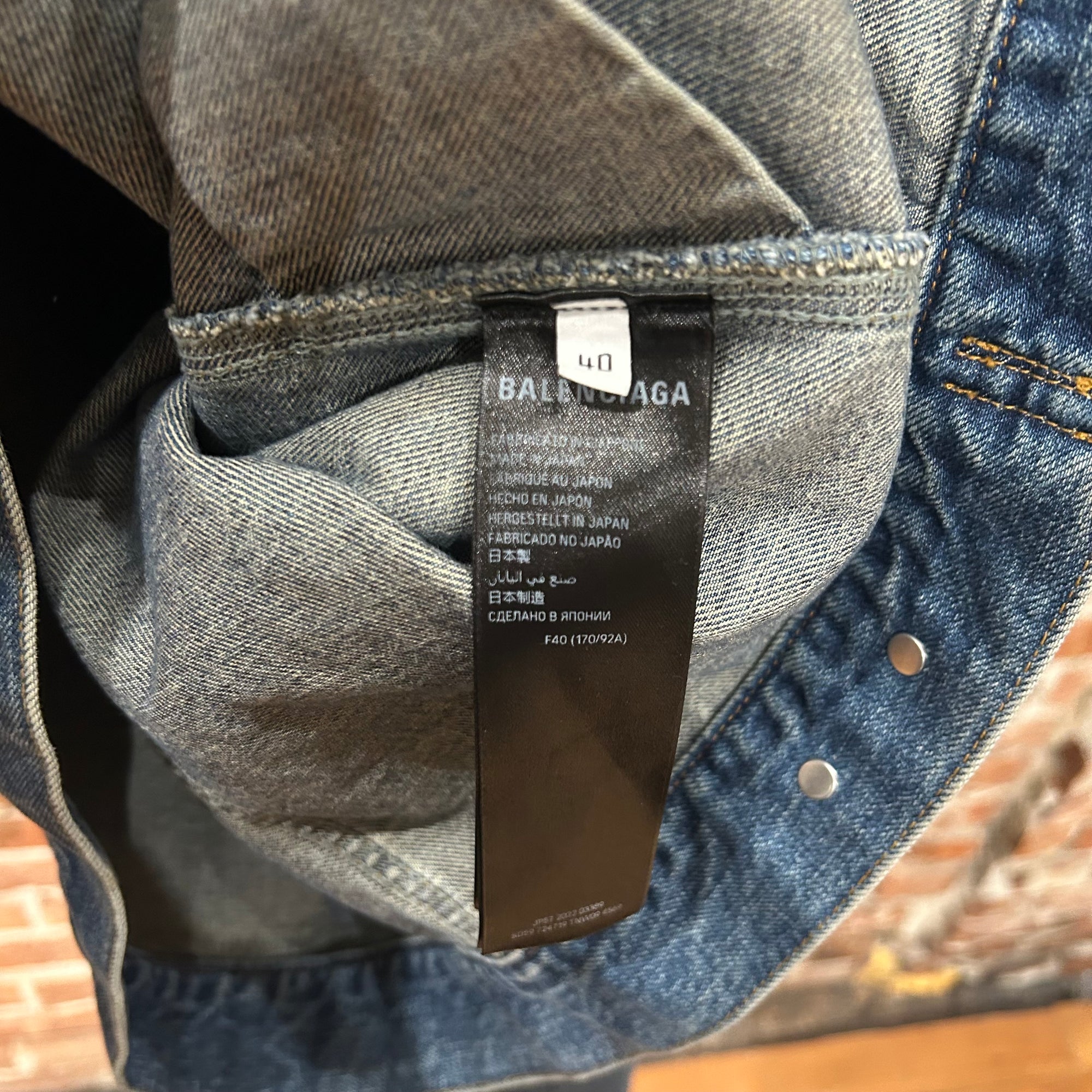 BALENCIAGA SS22 DENIM SWING JACKET ‘BLUE’