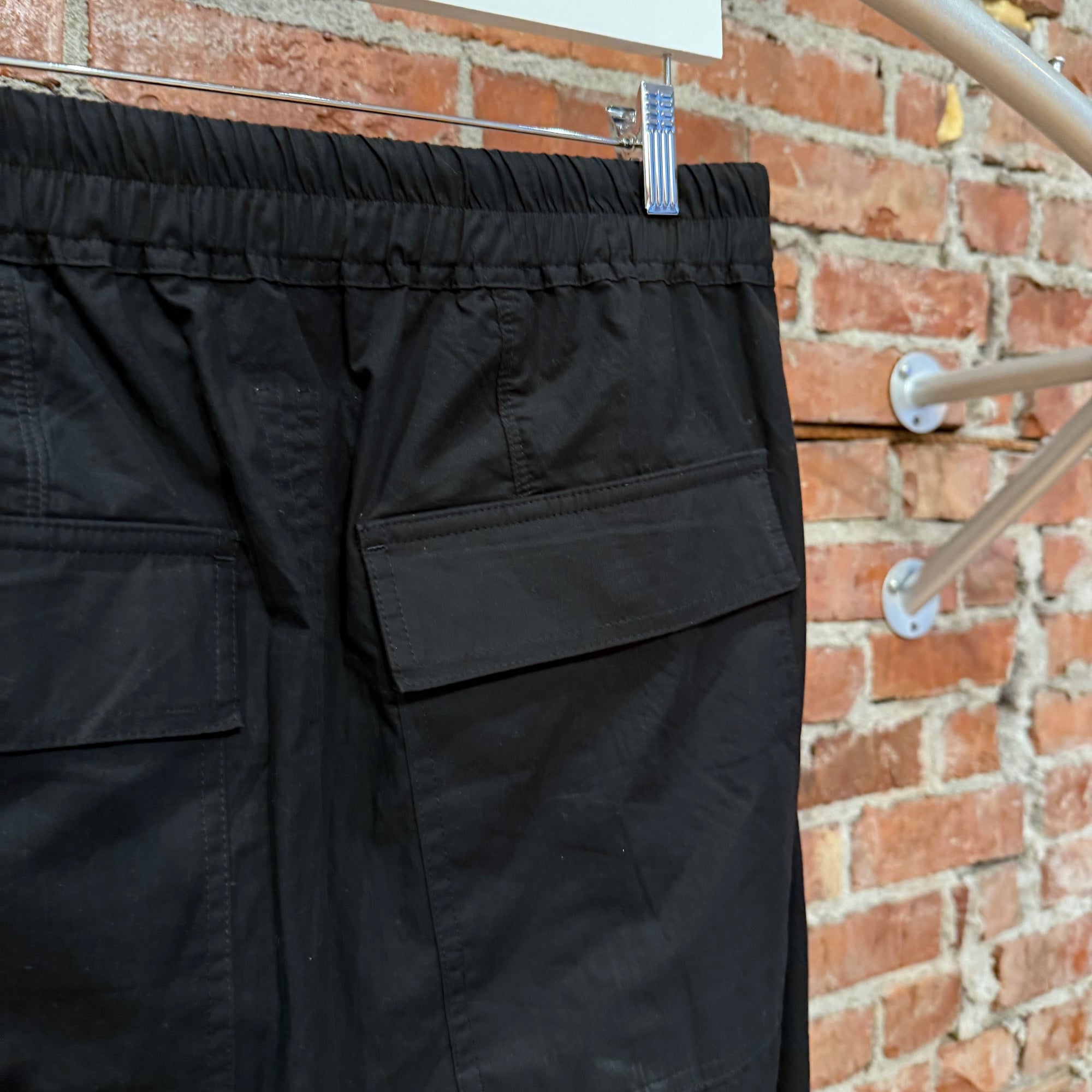 RICK OWENS POPLIN DROP CROTCH DRAWSTRING PANTS ‘BLACK’