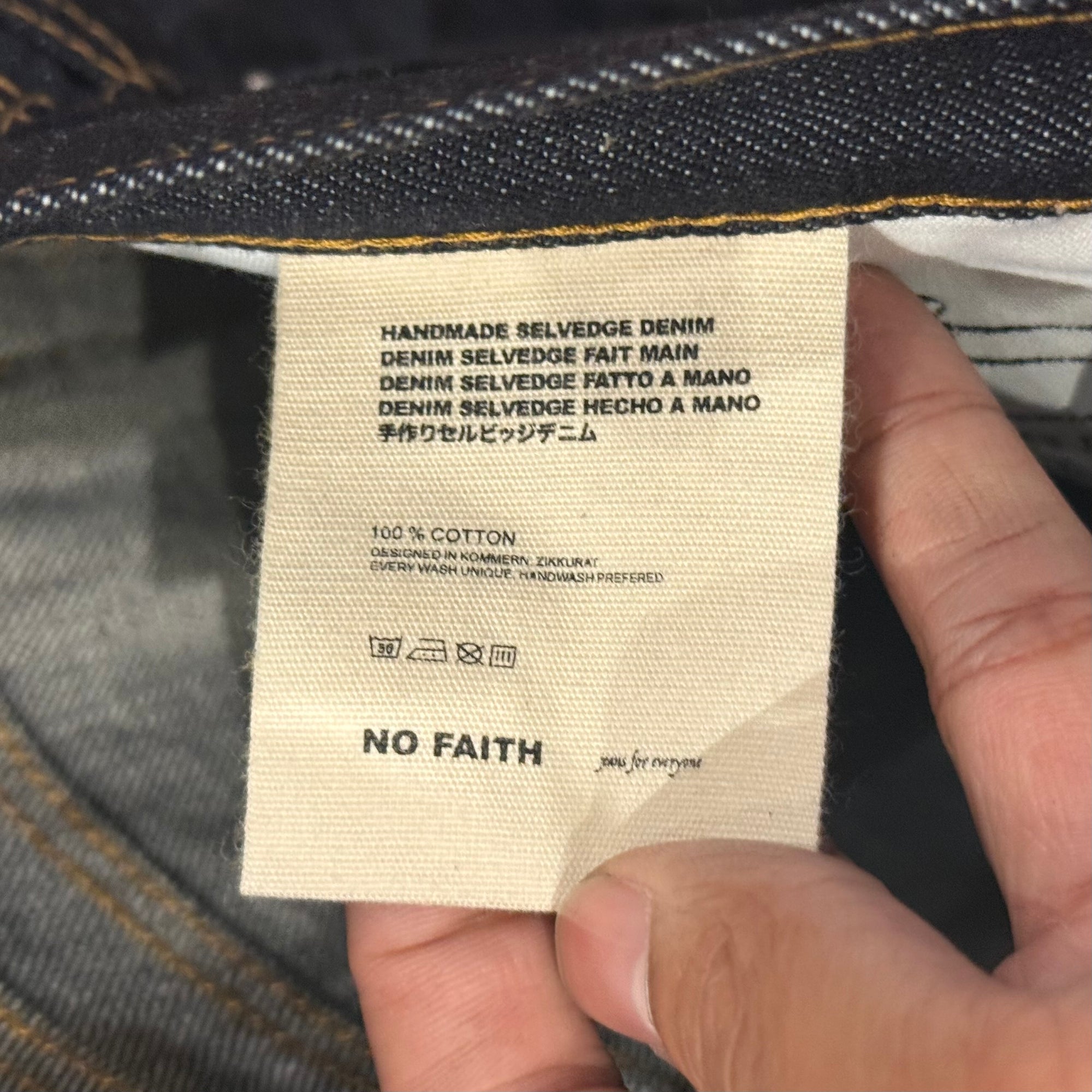 NO/FAITH STUDIO SELVEDGE DENIM  ‘INDIGO’