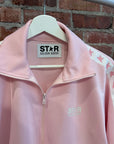 GOLDEN GOOSE STAR PRINT PIQUÉ TRACK JACKET ‘BABY PINK’