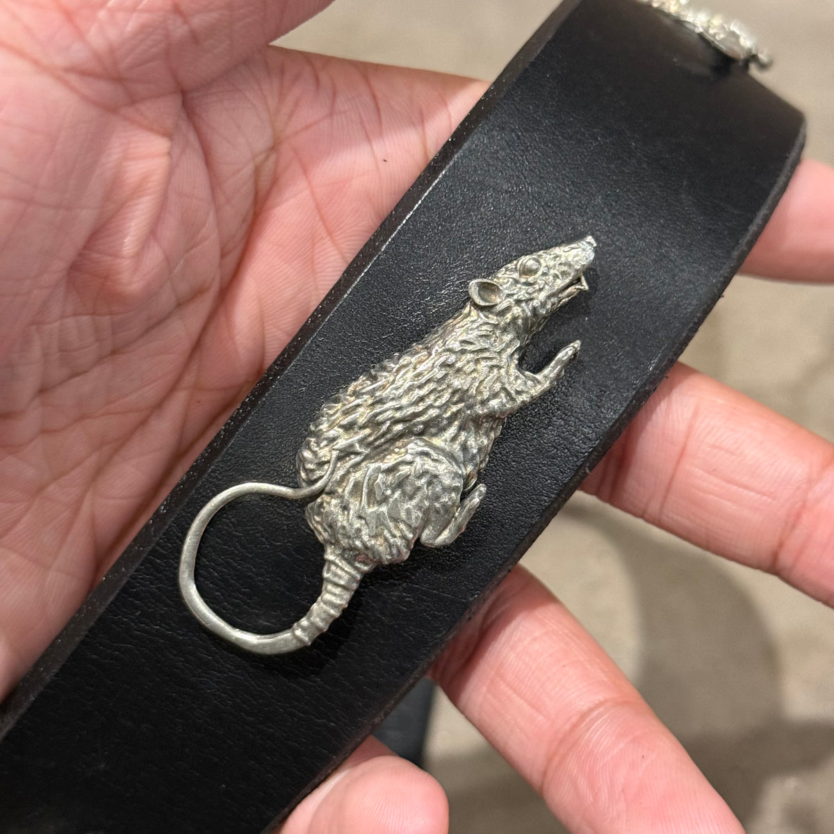 ENFANTS RICHES DEPRIMES FW25 RAT CHASE LEATHER BELT ‘BLACK/SILVER’