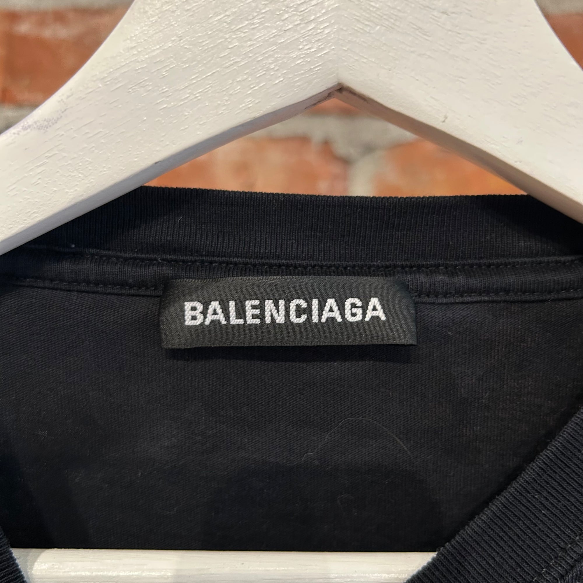 BALENCIAGA SS18 CHEST LOGO TEE ‘BLACK’