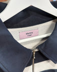 MARTINE ROSE EMBROIDERED QUARTER ZIP RUGBY ‘NAVY/WHITE’