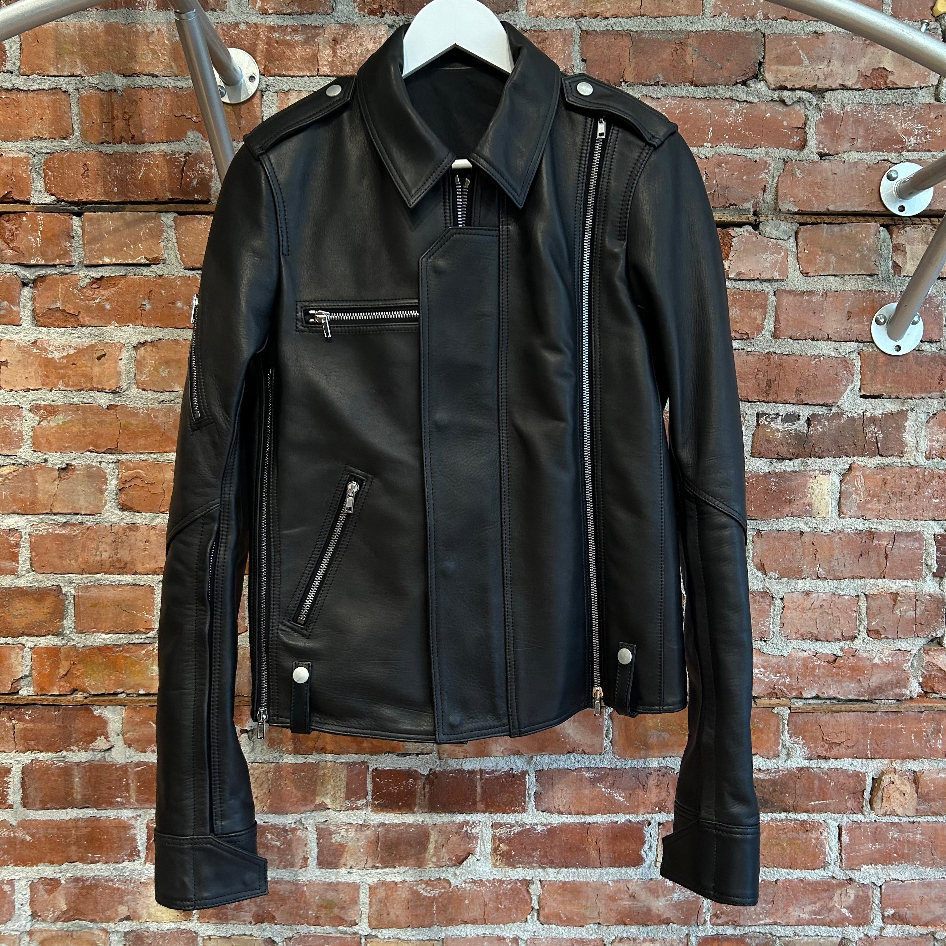 RICK OWENS X SUIC*DE SS26 TEMPLE VEGA LEATHER JACKET 'BLACK
