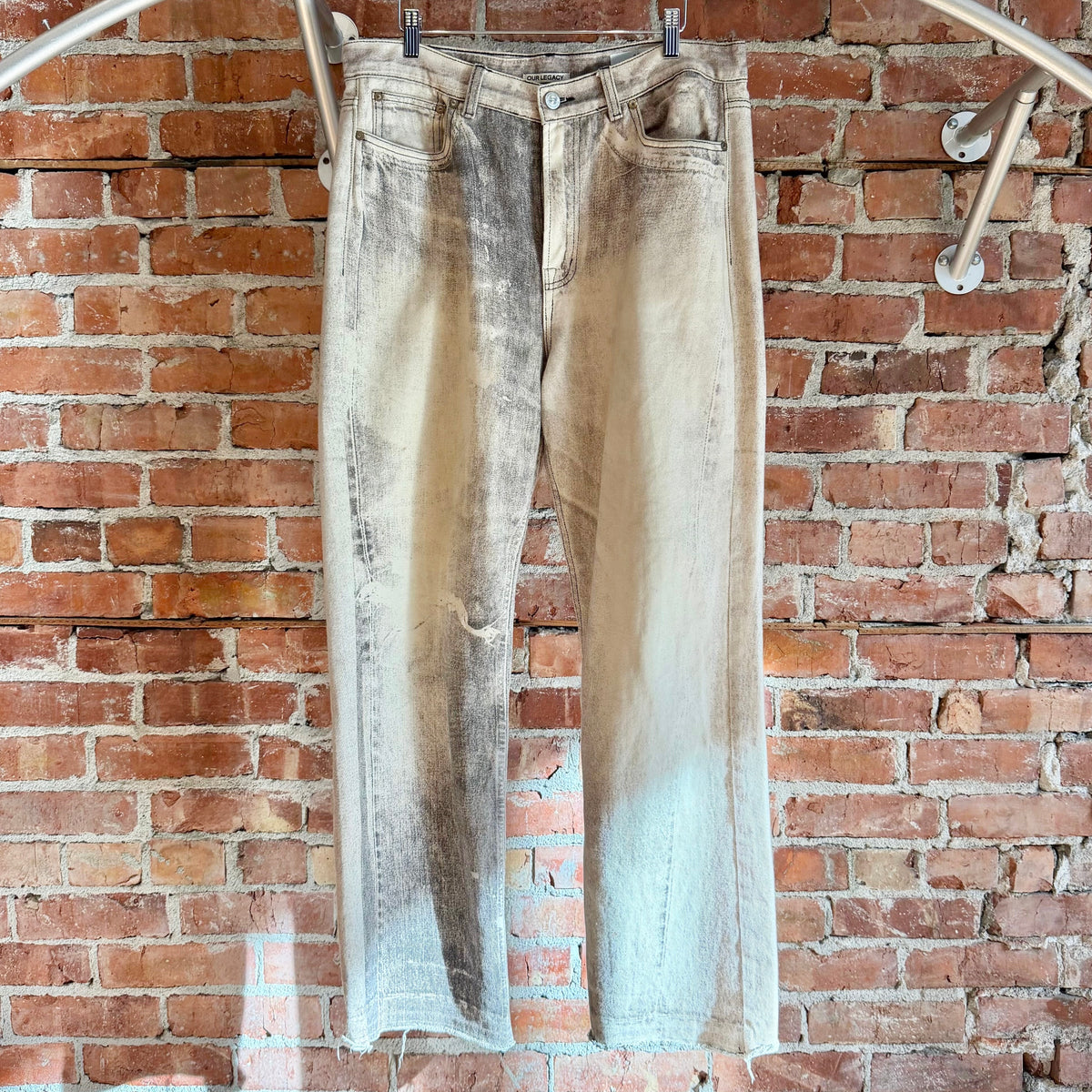 OUR LEGACY TROMPE PRINT THIRD CUT DIGITAL DENIM ‘CREAM/INK’