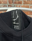 RICK OWENS X CHAMPION TOMMY CREWNECK ‘BLACK’