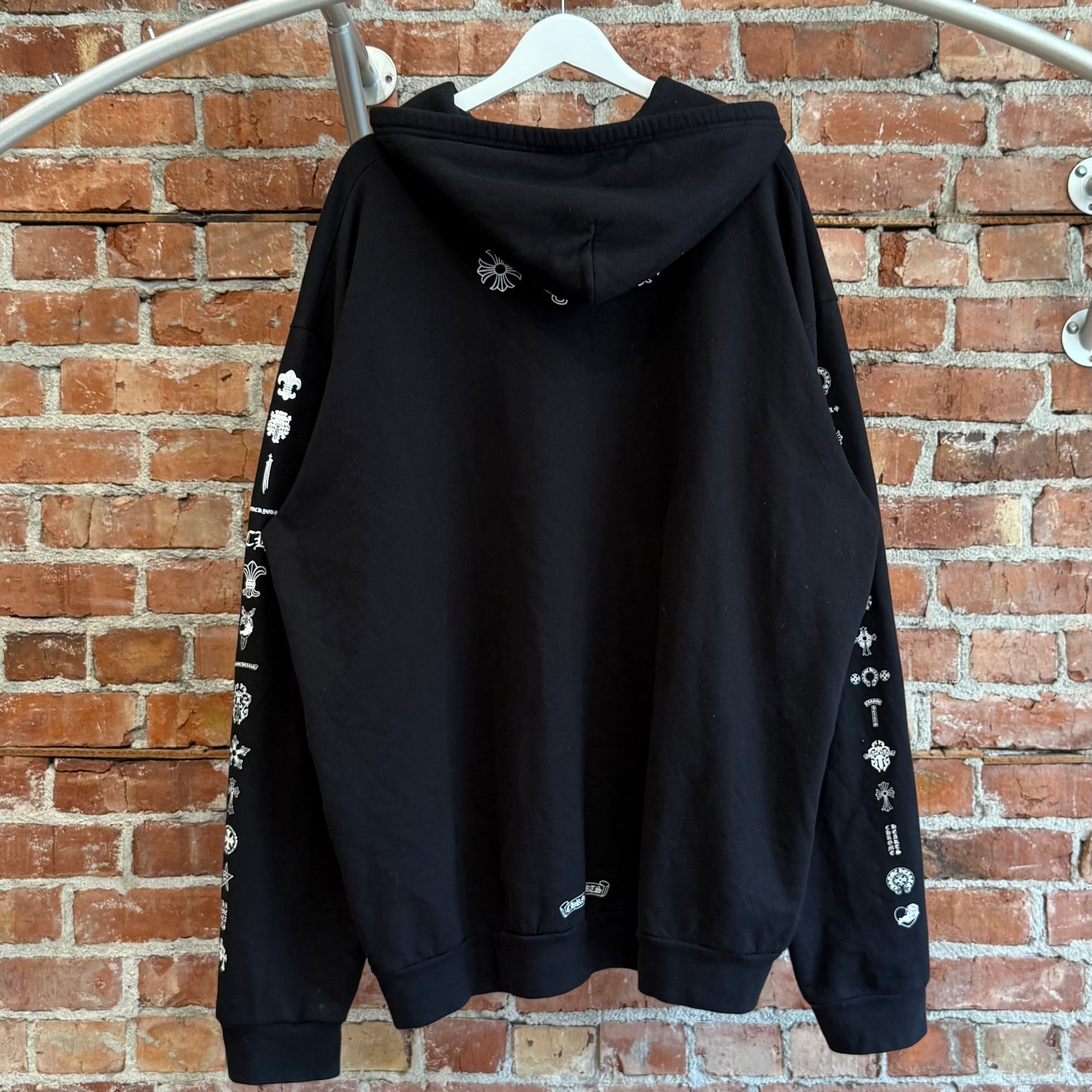 CHROME HEARTS EYE CHART MULTI-LOGO ZIP HOODIE ’BLACK’