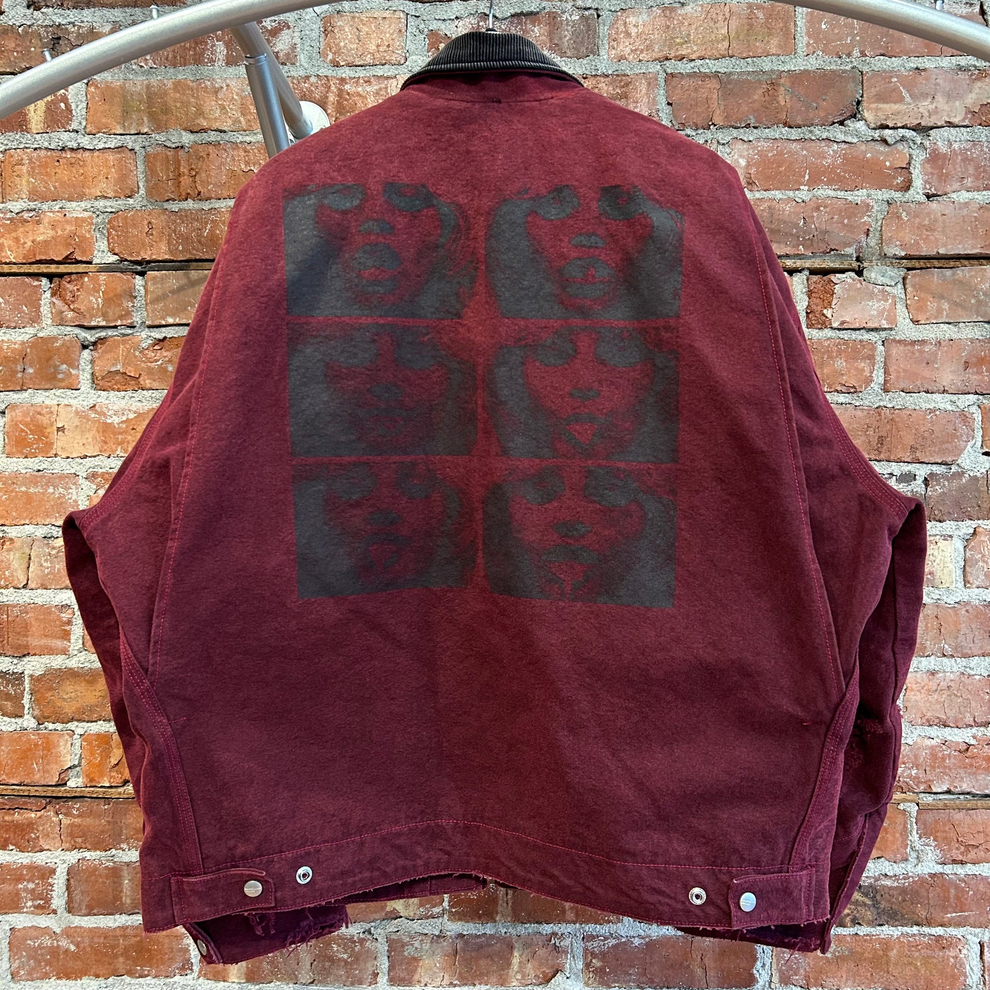ENFANTS RICHES DEPRIMES FW24 DISTRESSED WORK JACKET ‘BURGUNDY’