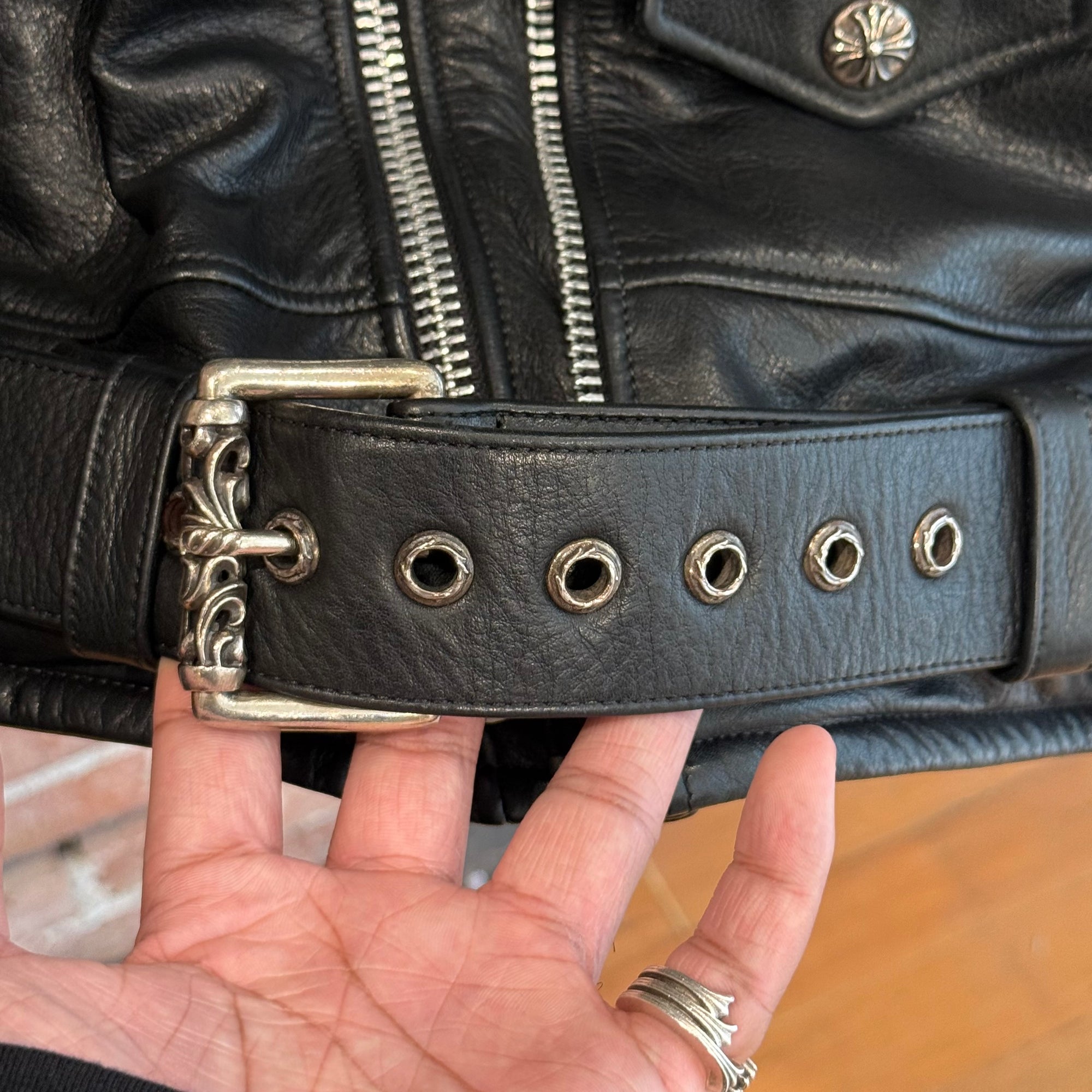 CHROME HEARTS VINTAGE JJ DEAN LEATHER JACKET ‘BLACK’