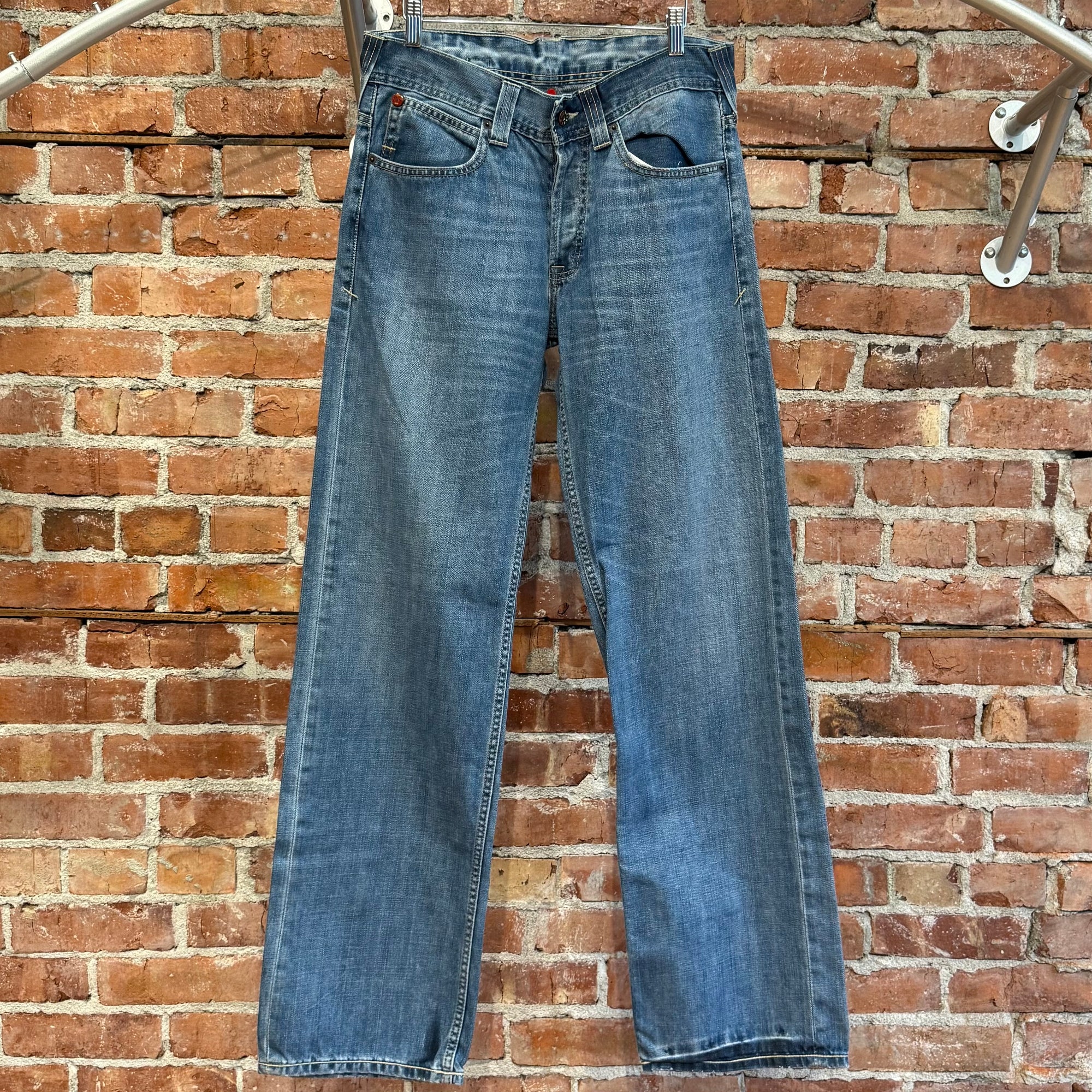 EVISU X PUMA THRASHED STRAIGHT LEG DENIM 'BLUE/MINT'