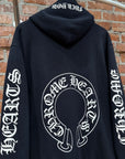 CHROME HEARTS VINTAGE THERMAL HORSESHOE ZIP HOODIE ‘BLACK’