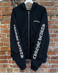 CHROME HEARTS SCROLL BANNER THERMAL ZIP HOODIE ‘BLACK’