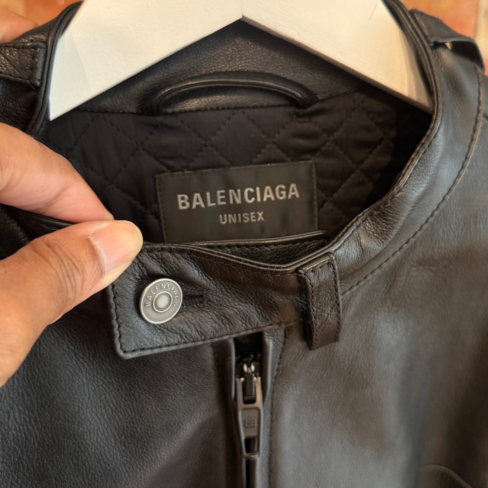 BALENCIAGA FW23 RUNWAY DECONSTRUCTED LEATHER JACKET ‘BLACK’