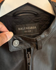 BALENCIAGA FW23 RUNWAY DECONSTRUCTED LEATHER JACKET ‘BLACK’