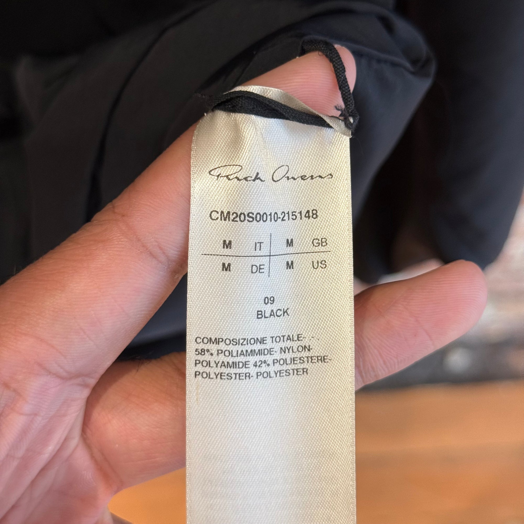 RICK OWENS x CHAMPION LIGHTWEIGHT ZIP UP JACKET ‘BLACK’