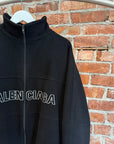 BALENCIAGA VIRGIN WOOL ZIP-UP LOGO JACKET ‘BLACK’