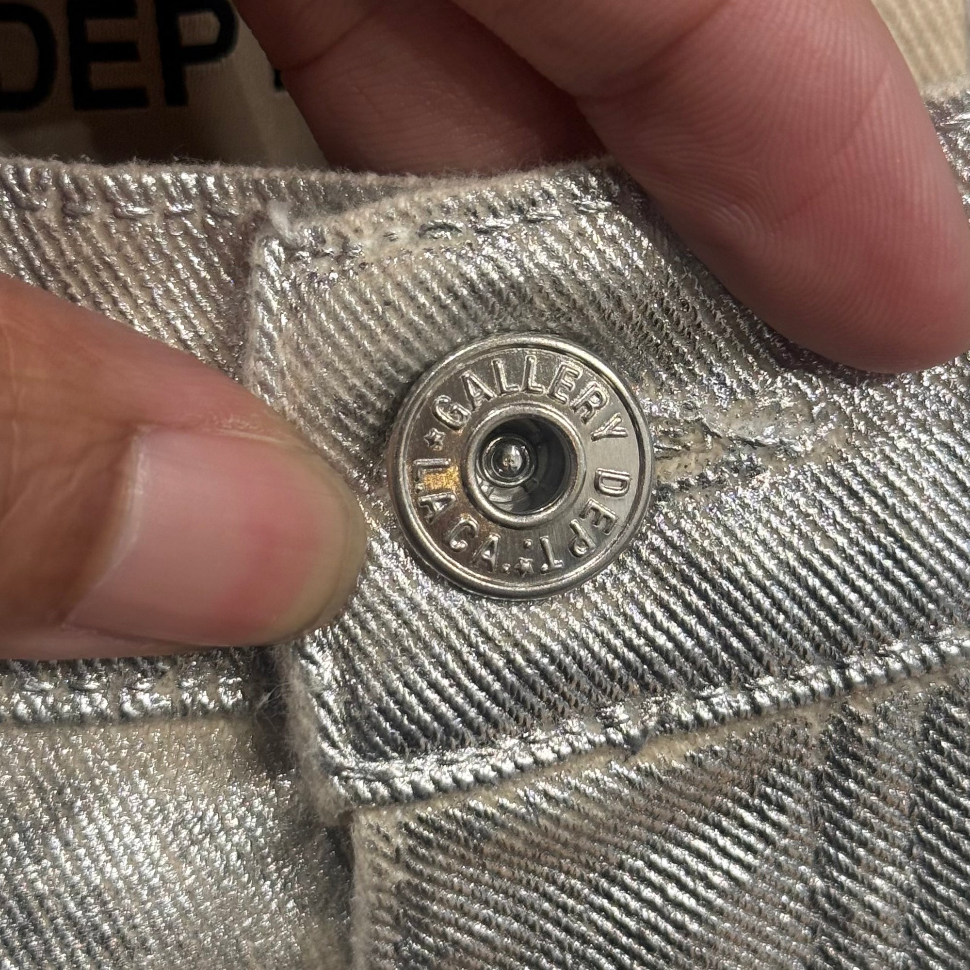 GALLERY DEPT. LOGAN GALACTIC GLITTER FLARED DENIM ‘SILVER’