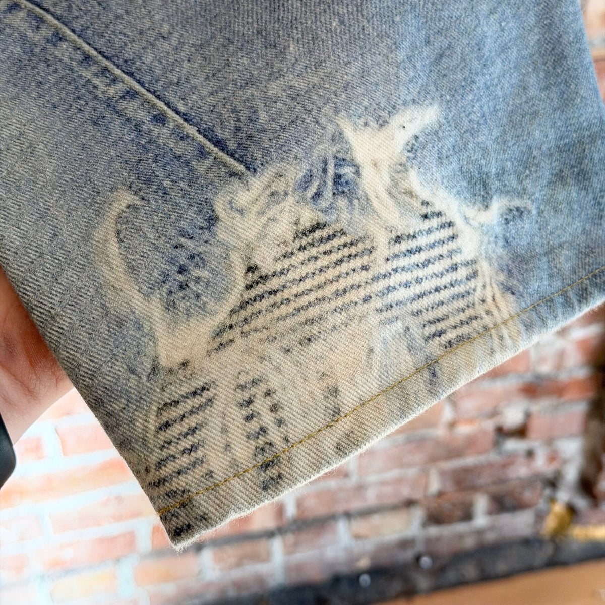 OUR LEGACY TROMPE PRINT THIRD CUT DIGITAL DENIM ‘LIGHT BLUE’