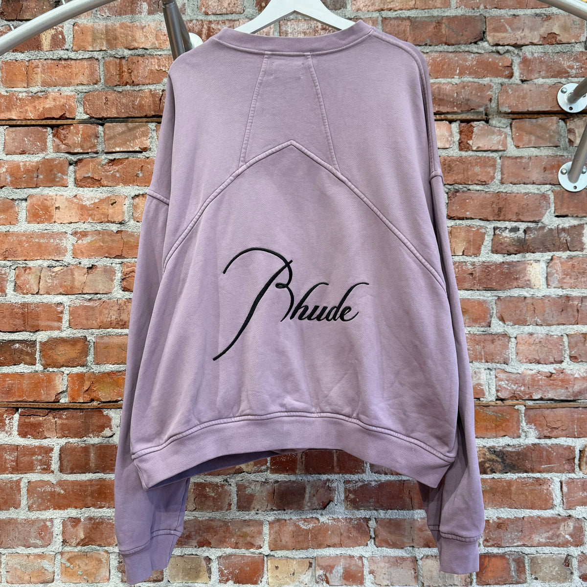 RHUDE LOGO PRINT SLOUCHY CREWNECK ‘MAUVE’